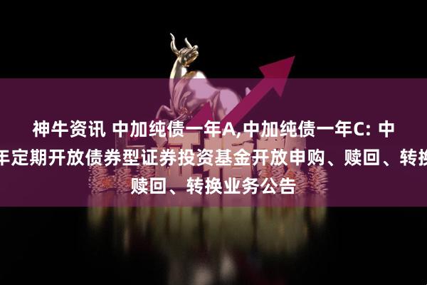 神牛资讯 中加纯债一年A,中加纯债一年C: 中加纯债一年定期开放债券型证券投资基金开放申购、赎回、转换业务公告