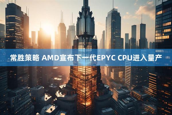 常胜策略 AMD宣布下一代EPYC CPU进入量产